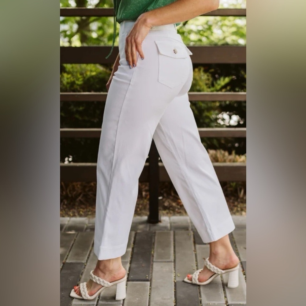 Spanx White Twill Ankle Pants